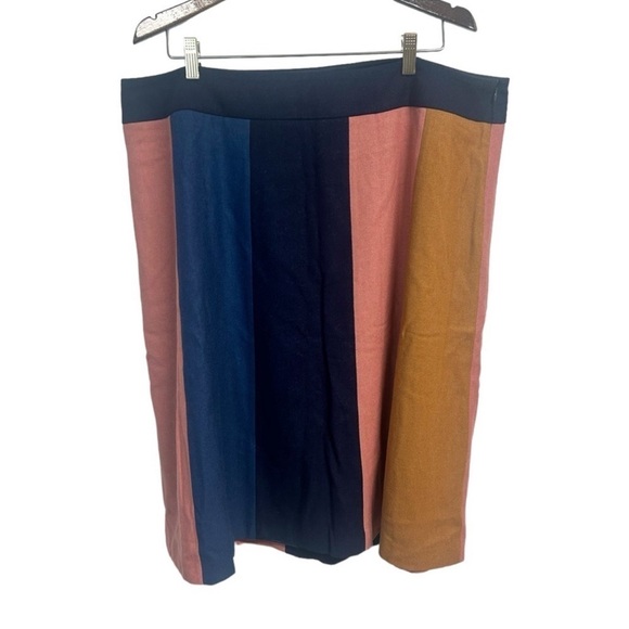 Boden Wool Blend Midi Striped Color Block Skirt - Picture 4 of 7